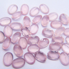 Corte de forma ovalada de nácar Natural para pendientes, diseño de incrustaciones, joyería para mujer, frijoles pequeños, cristal rosa, tallado de cara 