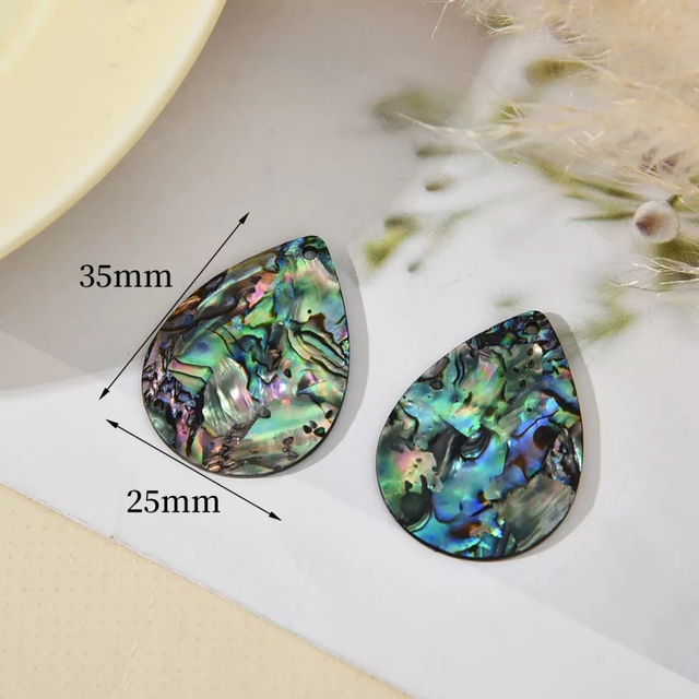 Colgante hueco de perla Natural para mujer, joyería, fabricación de pendientes, concha de abulón, forma de gota, corte, colgante más grande, moda 