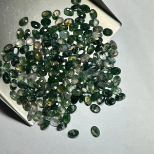 Cabujón de corte de granos pequeños en forma de Marquesa de nácar Natural para hacer incrustaciones de joyería, pendientes de corte de cara de ágata de musgo 