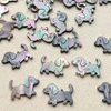 Imagen de perro de corte con diseño de animal de nácar Natural para joyería, pulsera, fabricación de frijoles pequeños, cabujón, collar para niñas, uso DIY