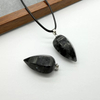 Colgante pequeño de nácar natural de ojos de tigre en forma de gota que corta el diseño de joyería de las mujeres usando collar que hace piedra negra de ópalo