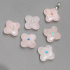 Corte en forma de trébol de nácar Natural para diseño colgante, tallado de cara, piedra lapislázuli de cristal de amatista para cabujón de pulsera 