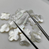 Corte de forma de flor de nácar Natural para diseño de incrustaciones de pendientes, joyería de mujer con forma de trébol, frijoles pequeños de concha blanca 