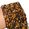 Natural Madre de perlas frijoles corte cara fabricación de collares diseño joyería de mujer piedra ojo de tigre ágata bola pequeña fabricación de pulseras