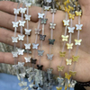 Corte natural en forma de mariposa de nácar para pulsera, diseño de fabricación de animales pequeños, diseño de cabujón de color amarillo