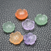 Madre Natural de pequeña flor de corte de cabujón para pendientes, pulsera de Aventurina verde, forma de flor colorida de amatista 