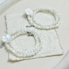 Pulsera de moda de nácar natural para mujer, joyería con diseño de flores con concha de color blanco, cadena de bolas DIY, diseño de joyería para mujer 