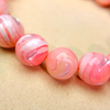 Pulsera rosa de nácar Natural, joyería para mujer, diseño de moda, cadena de cabujón de bola grande, diseño de pendientes de color rojo 