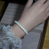 Diseño de pulsera de nácar Natural para mujer, fabricación de joyas, cuentas de concha blanca, collar largo de diseño redondo con corte ovalado 
