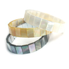 Diseño de pulsera de concha de nácar Natural para mujer, joyería de moda, collar de concha blanca de forma cuadrada, concha negra 