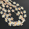 Tallado de flores de nácar natural para diseño de collar de joyería usando cuentas de doble cara concha blanca diseño de cadena de mujer moda