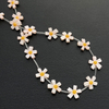 Tallado de flores de nácar natural para diseño de collar de joyería usando cuentas de doble cara concha blanca diseño de cadena de mujer moda