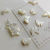 Corte en forma de mariposa de nácar Natural para joyería de moda, fabricación de granos pequeños DIY, cosas de belleza, cabujón para pulsera 