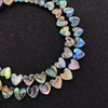 Cabujón con forma de corazón de nácar Natural para pendientes, collar de concha de abulón tallado en forma de rombo DIY, usando cosas pequeñas