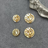 Diseño de imagen de nácar Natural, cabujón redondo de corte, joyería para mujer, colgante con incrustaciones, diseño en relieve, corte de animales