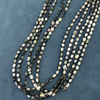 Cabujón ovalado de frijoles negros con forma ovalada de nácar Natural para collar, cara de bombe para joyería con incrustaciones, cabujón brillante 