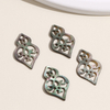 Diseño hueco de nácar Natural para diseño de pendientes, joyería para mujer, fabricación artesanal, diseño de colgante, imagen, cabujón ovalado, frijoles pequeños 