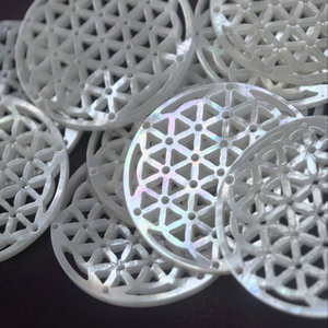 Colgante redondo de nácar Natural, corte de diseño hueco, tallado de cara, imagen de gran tamaño para fabricación de pendientes con joyería hecha a mano