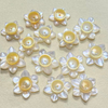 Cabujones pequeños de nácar Natural para diseño de pendientes, diseño de joyería con forma de flor para mujer con incrustaciones DIY 
