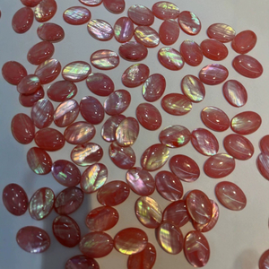 Corte de diseño de forma ovalada de nácar Natural para hacer pendientes, collar de mujer, piezas de joyería de frijoles coloridos, incrustaciones de anillos 