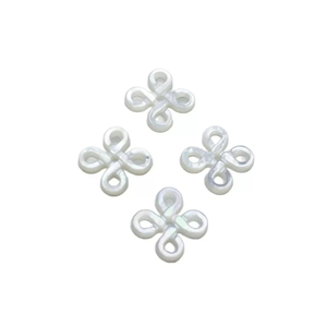 Diseño hueco de nácar Natural para hacer pulseras, joyería para mujer, collar de doble corte, frijoles, forma cuadrada DIY 