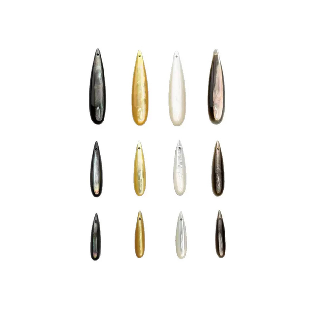 Pendientes largos finos con forma de gota de nácar Natural para mujer, joyería, diseño de moda para hacer bricolaje, piedra de color negro
