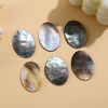 Corte de forma ovalada de nácar Natural, tamaño grande para hacer colgantes, fabricación de joyas, liso, para fabricación de diseños de pulseras de color marrón DIY 