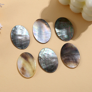 Corte de forma ovalada de nácar Natural, tamaño grande para hacer colgantes, fabricación de joyas, liso, para fabricación de diseños de pulseras de color marrón DIY 