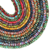 Frijoles de joyería con forma de disco de nácar natural para mujer, diseño de cadena, fabricación de pulseras de bolas coloridas, piedra de tamaño pequeño, moda DIY 