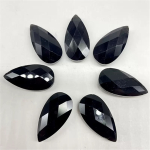 Colgante de corte de cara con forma de gota de perla Natural, cabujón de piedra de cristal, joyería de ágata de gran tamaño para fabricación de diseños DIY
