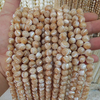 Collar de bolas de nácar Natural para mujer, diseño de cadena, forma redonda, pulsera de concha amarilla, diseño de moda DIY para mujer