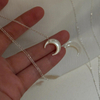 Diseño de forma de luna de nácar Natural para mujer, diseño de collar, cuentas de concha blanca por piezas de joyería con diseño de cadena 