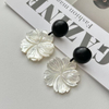 Flor de nácar Natural de gran tamaño para colgante, joyería para mujer, diseño de pendientes, cabujón de corte de concha blanca, diseño de moda