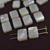 Diseño de collar cuadrado de nácar Natural para hacer pulseras, diseño de anillos de concha blanca de cara lisa, joyería con incrustaciones