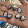 Collar de concha negra con forma ovalada de nácar Natural, diseño de cabujón, diseño de cadena de joyería, fabricación de bricolaje con forma de huevo de doble cara