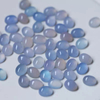Cabujón pequeño de nácar Natural con forma ovalada para anillos, diseño de incrustaciones, fabricación de joyas de ágata azul para mujer con ópalo de frijoles pequeños