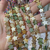 Corte natural en forma de luna de nácar para diseño de collar, fabricación de piezas coloridas de diseño de estrella de concha, piezas bonitas para pulsera 