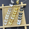 Corte de diseño de lazo de nácar Natural para hacer pulseras, joyería DIY para mujer, bonitos pendientes con forma de lazo, frijoles pequeños de color negro 
