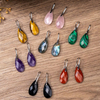 Forma de gota de nácar Natural, corte de cara de cristal, forma de bomba, pendiente más grande, diseño colgante de piedra lapislázuli de doble cara 