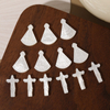 Diseño de Jesús de nácar Natural, corte de frijoles pequeños, imagen de Guadalupe para hacer joyas, piezas de collar, cabujón carmo