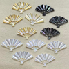 Corte natural en forma de abanico de nácar para hacer joyas, diseño de relieve para colgante, corte de cara, pulsera de cabujón de frijoles pequeños