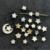 Corte en forma de estrella pequeña de nácar Natural para hacer collares, cara de bombe, cabujón, concha blanca para joyería DIY con frijoles