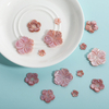 Corte de flor de nácar Natural para diseño de broche, fabricación de colgantes para mujer, diseño de incrustaciones de concha rosa, diseño de anillos de frijoles pequeños 
