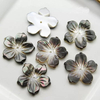 Flor negra de nácar Natural para pendientes, collar de diseño con piezas de cabujón tallado, joyería de mujer de frijoles pequeños