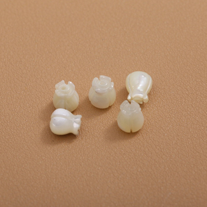 Pulsera de concha blanca con forma de flor de nácar Natural, diseño de frijoles pequeños, cosas bonitas, diseño de cabujón en relieve 