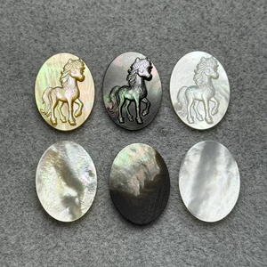 Pendientes de mujer con diseño de colgante de cabujón de corte con forma de animal de nácar Natural, joyería con incrustaciones, diseño en relieve 