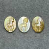 Pendientes de mujer con diseño de colgante de cabujón de corte con forma de animal de nácar Natural, joyería con incrustaciones, diseño en relieve 
