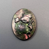 Colgante de corte de imagen de nácar Natural, iconos de concha negra, joyería para mujer, incrustaciones de forma ovalada, diseño en relieve 