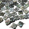 Cuentas de joyería de corte con forma de flor de nácar Natural para diseño de collar, joyería de mujer, cabujón negro de concha negra 