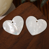Colgante con forma de corazón de nácar Natural, diseño de concha de río, cara plana, piezas de joyería talladas, piezas de corazón de gran tamaño, color blanco 